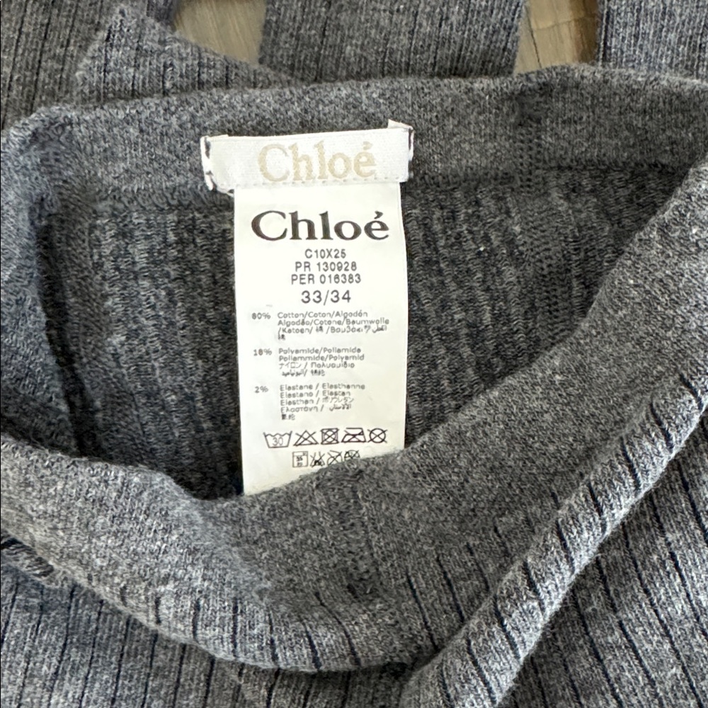 Chloe Girls Gray Ribbed Tights - Picture 2 of 3